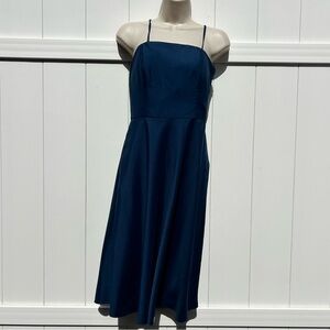Tommy Bahama Rum Collection Spaghetti Strap Seaside Navy Blue Summer Dress Sz 2